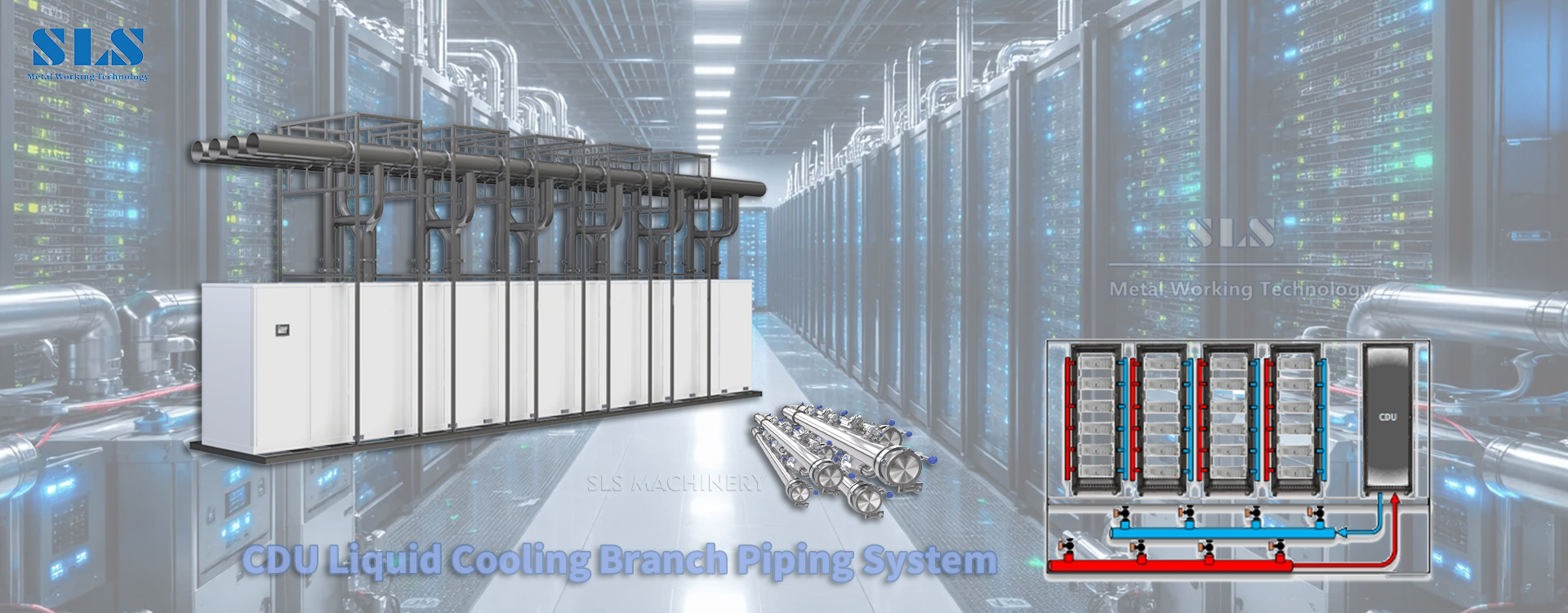 01. Pipe Collaring Machine Is Reshaping CDU Liquid Cooling Manifold Manufacturing Tube Branching and Diversion Solutions 01. Máy đóng ống đang định hình lại các giải pháp phân nhánh và chuyển hướng ống làm mát bằng chất lỏng CDU