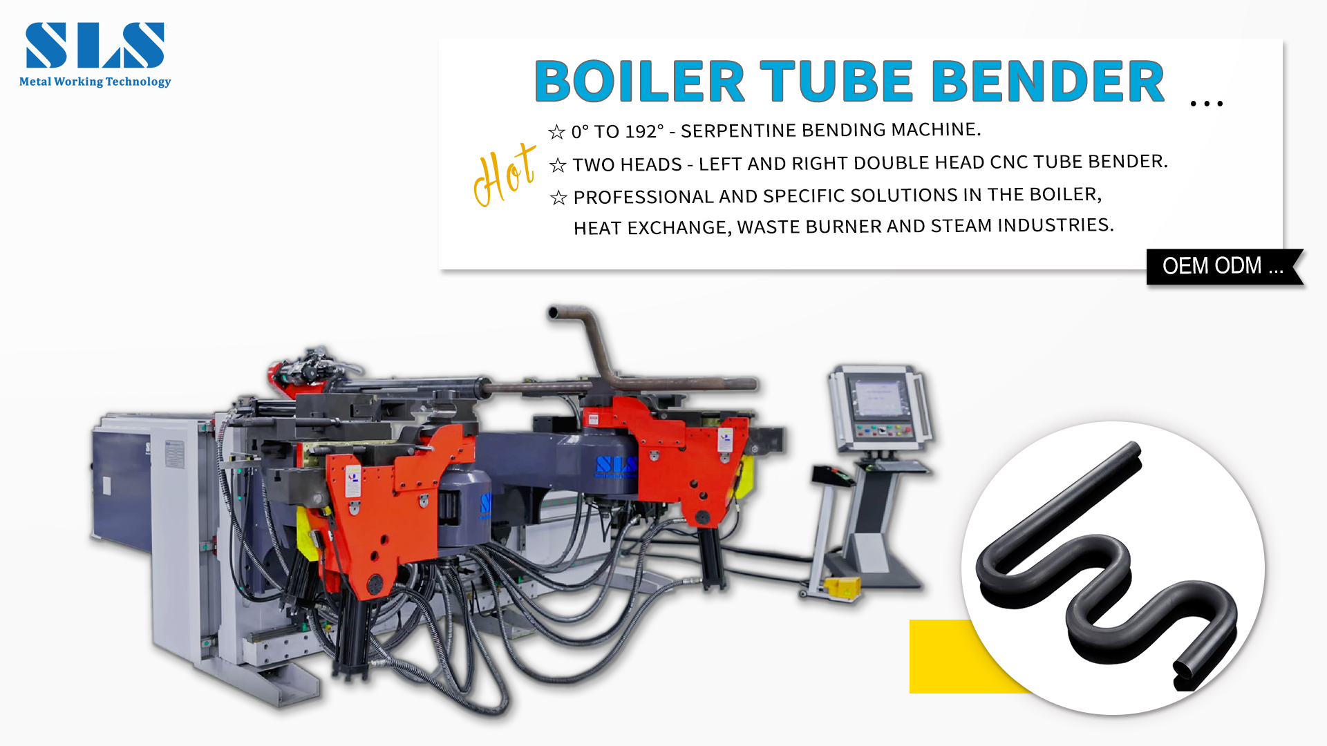 Máy nồi hơi Máy uốn cong serpentine | Hai đầu - đầu ống CNC đầu đôi bên trái và phải