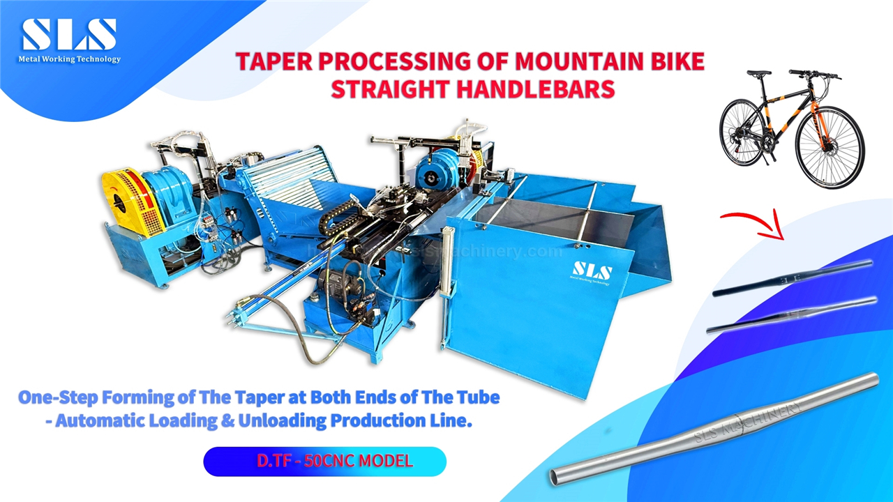 Hình thành ống côn cả hai đầu cho tay lái thẳng của xe đạp leo núi | Dây chuyền sản xuất CNC 