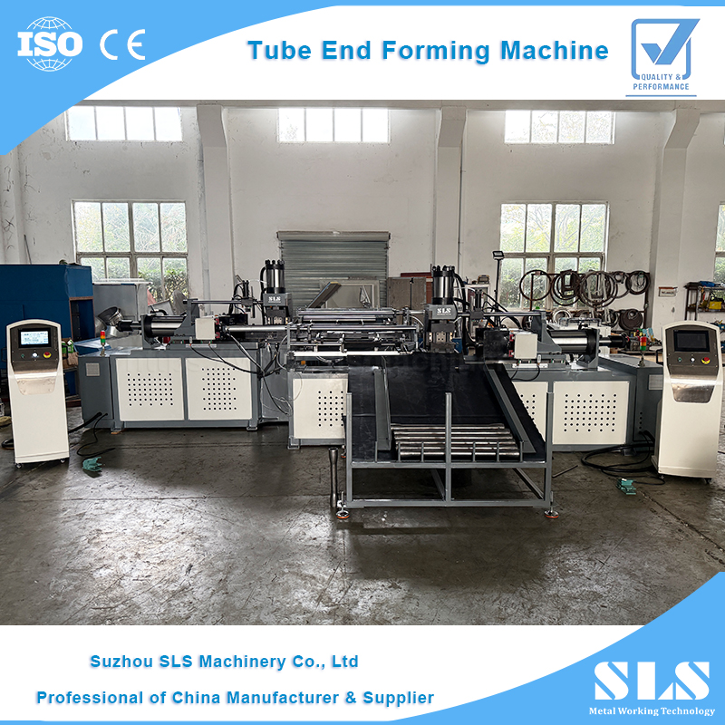 Máy tạo hình đầu ống đôi CNC hoàn toàn tự động 3 trạm cho phụ kiện đường ống ô tô | Máy móc SLS