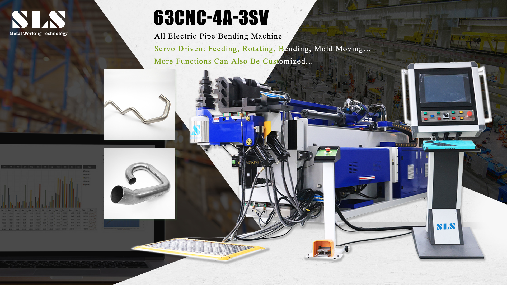 SLS 63CNC-4A-3SV Máy uốn ống | Máy uốn ống điện 4 trục tự động đầy đủ là gì?