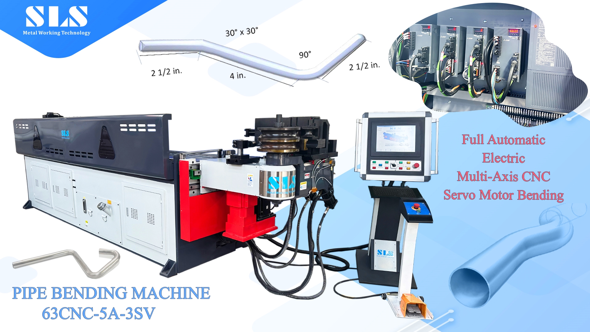 Nhiều ngăn xếp tất cả các ống uốn ống điện 5 trục