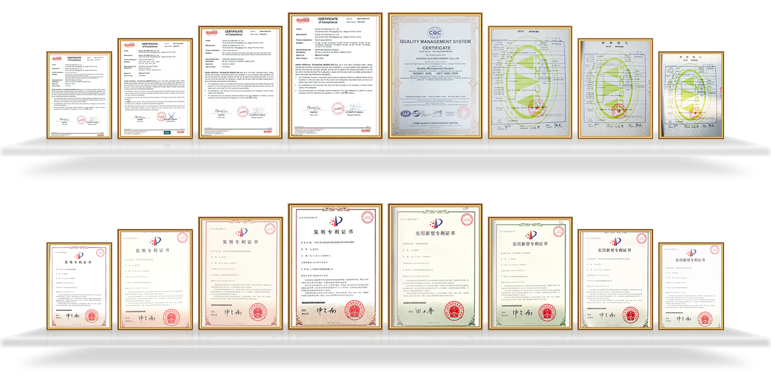 Máy móc SLS - Giấy chứng nhận