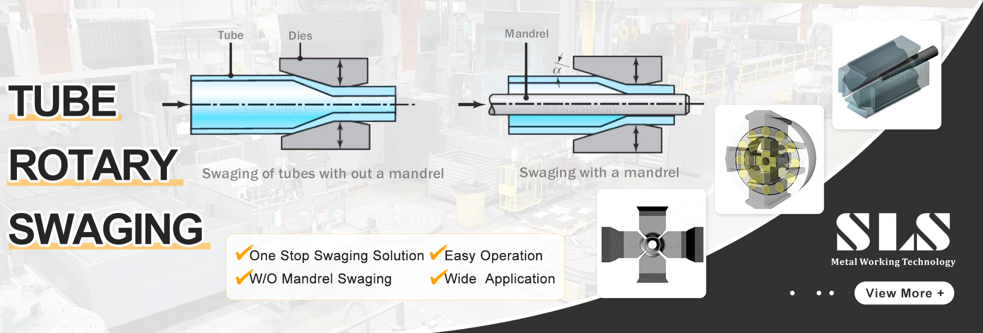 ống quay xoay với một trục gá. SLS. máy móc